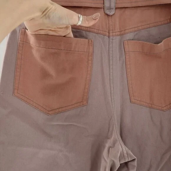 NEW Current Air New World Pant Womens Pegged Ankle Suspenders Carpenter Pockets - Picture 11 of 14